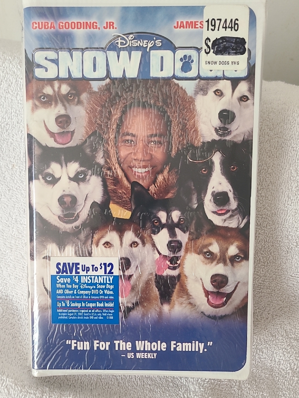 Disney Snow Dogs VHS Cover - Blue and White Artwork